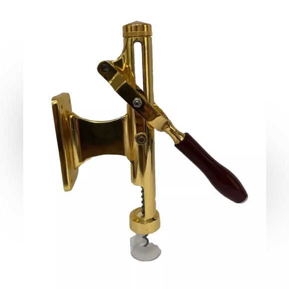 Franmara Wall Mounted Cork Remover Bar Pull Brass Plated Corkscrew Wine Opener - Picture 1 of 10